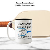 Custom Pickleball Grandma Funny Modern Typography ツートーンマグカップ