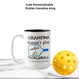 Custom Pickleball Grandma Funny Modern Typography ツートーンマグカップ