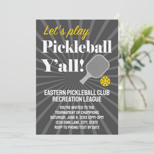 Custom Pickleball Invitations Tournament Team Club 招待状 (スタンド正面)