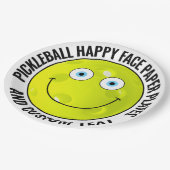 Custom Pickleball Party BLUE EYES Happy Face 9" ペーパープレート (アングル)