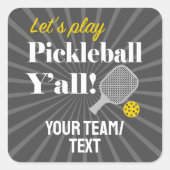 Custom Pickleball Stickers Personalized Team Club スクエアシール (正面)