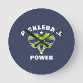 Custom Pickleball Team ラウンド壁時計 (正面)