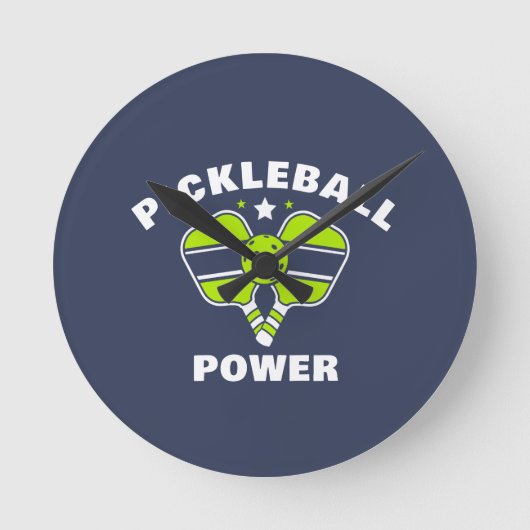 Custom Pickleball Team ラウンド壁時計 (正面)