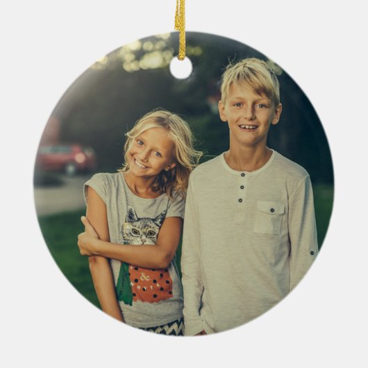 Custom Picture Friendship Line Drawing セラミックオーナメント (裏面)