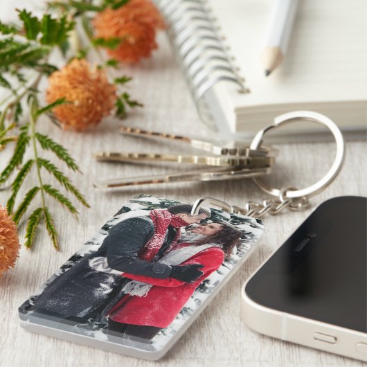 Custom Picture Keychain, Personalized Text キーホルダー (正面右)