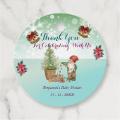 Custom Pine Star Baby Shower フェイバータグ (正面)