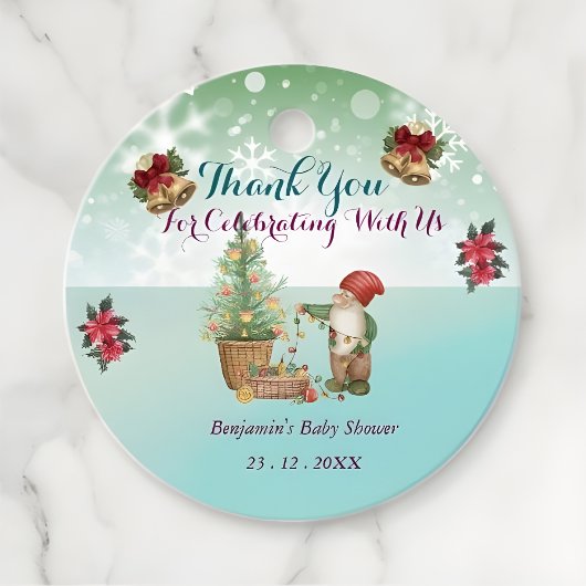 Custom Pine Star Baby Shower フェイバータグ