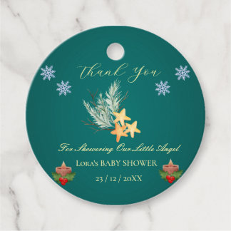 Custom Pine Star Baby Shower Favor Tags フェイバータグ