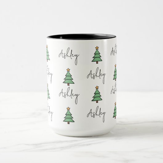Custom Pine Tree Christmas Mug for Kids & Coworker マグカップ (中央)