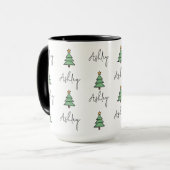 Custom Pine Tree Christmas Mug for Kids & Coworker マグカップ (正面左)