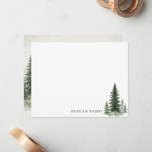 Custom Pine Tree Note Card ノートカード (正面/裏面インサイチュ)