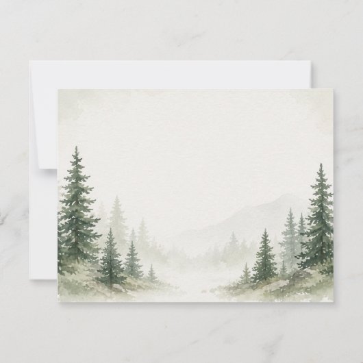 Custom Pine Tree Note Card ノートカード (裏面)