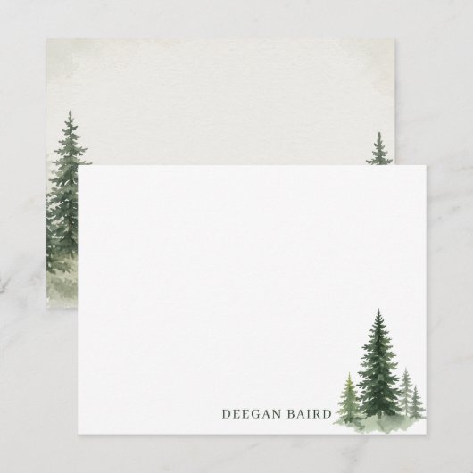 Custom Pine Tree Note Card ノートカード (正面/裏面)