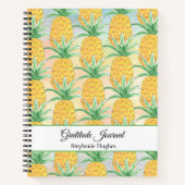 Custom Pineapple Watercolor Gratitude Journal ノートブック (正面)