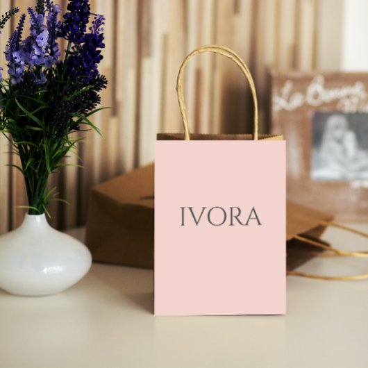 custom Pink Allure Chic Blush Feminine Style ミディアムペーパーバッグ