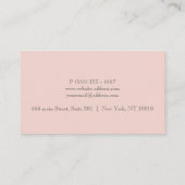 Custom Pink Allure Chic Feminine Branding Style 名刺 (裏面)