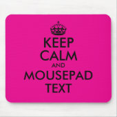 Custom pink and black keep calm mouse pad gift マウスパッド (正面)