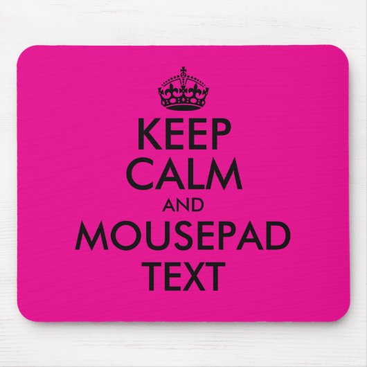 Custom pink and black keep calm mouse pad gift マウスパッド (正面)