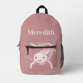 Custom Pink Axolotl Backpack プリントバックパック (正面)