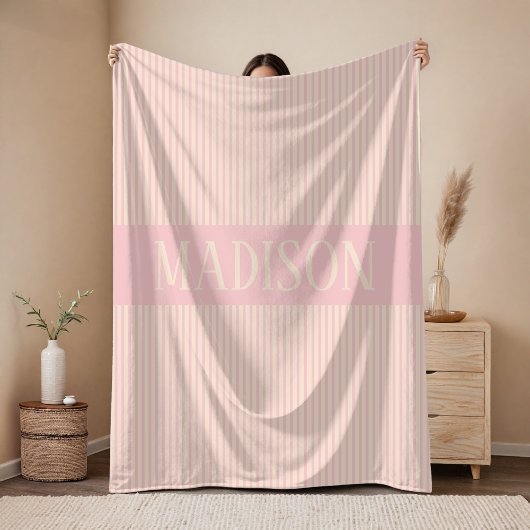 Custom Pink Baby Shower Blanket Gift for Girls フリースブランケット