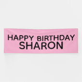 CUSTOM PINK BIRTHDAY PARTY BANNER 横断幕 (横)