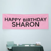 CUSTOM PINK BIRTHDAY PARTY BANNER 横断幕 (トレードショー)