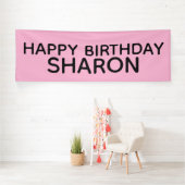CUSTOM PINK BIRTHDAY PARTY BANNER 横断幕 (インサイチュ)