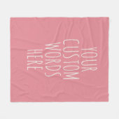Custom Pink Birthday Text Blanket Gift for Girls  フリースブランケット (正面(横))