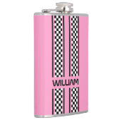Custom pink & Black Race Sport Stripe フラスク (右)