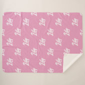 Custom Pink Blanket for Baby or Bridesmaids Gift シェルパブランケット (正面(横))