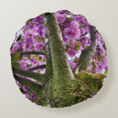 Custom Pink Blooming Tree Crown Photo - ラウンドクッション (裏面)