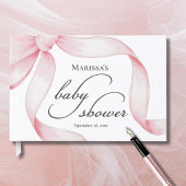 Custom Pink Bow Baby Shower ゲストブック