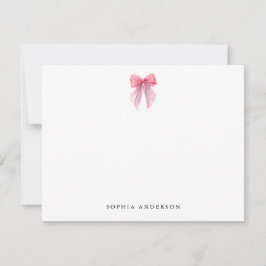 Custom Pink Bow Note Card ノートカード