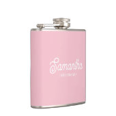 Custom Pink Bridesmaid Proposal Gift Bachelorette フラスク (右)