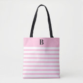 Custom Pink Coquette Monogram (B) トートバッグ (正面)