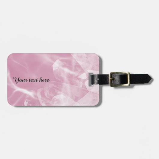 Custom pink crystal luggage tag ラゲッジタグ (正面横)