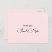 Custom pink Elegant Calligraphy Thank You Cards ポストカード (正面/裏面)