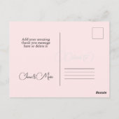 Custom pink Elegant Calligraphy Thank You Cards ポストカード (裏面)