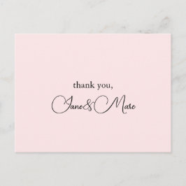 Custom pink Elegant Calligraphy Thank You Cards ポストカード