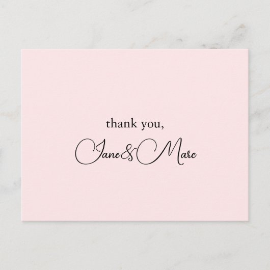 Custom pink Elegant Calligraphy Thank You Cards ポストカード (正面)