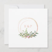 Custom Pink Elegant Garland Wreath Wedding Party 招待状 (裏面)