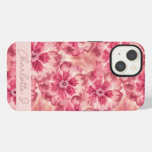Custom Pink Floral Coquette iPhoneケース (裏面横)