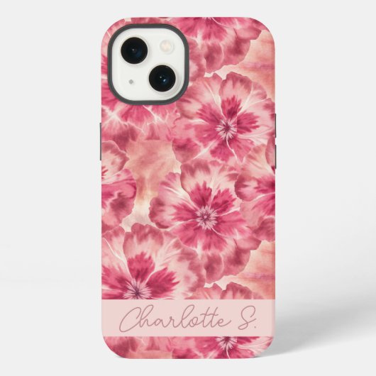 Custom Pink Floral Coquette iPhoneケース (裏面)