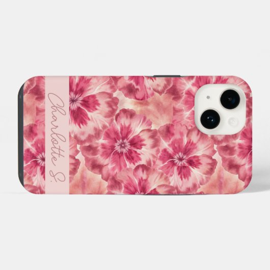 Custom Pink Floral Coquette iPhoneケース (裏面横)