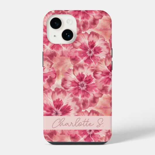 Custom Pink Floral Coquette iPhoneケース (裏面)