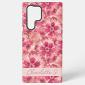 Custom Pink Floral Coquette Samsung Galaxyケース (裏面)