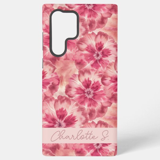 Custom Pink Floral Coquette Samsung Galaxyケース (裏面)