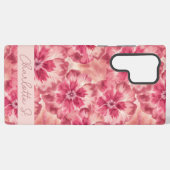 Custom Pink Floral Coquette Samsung Galaxyケース (裏面横)
