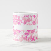 Custom Pink Floral Name Coffee Mug ジャンボコーヒーマグカップ (正面)