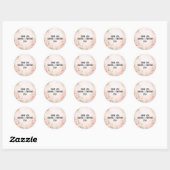 Custom Pink Floral Wedding Thank You Sticker ラウンドシール (シート)